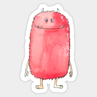 Red Watercolor Monster Sticker